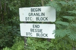 Granlin Block Sign @ 5 Mile Creek